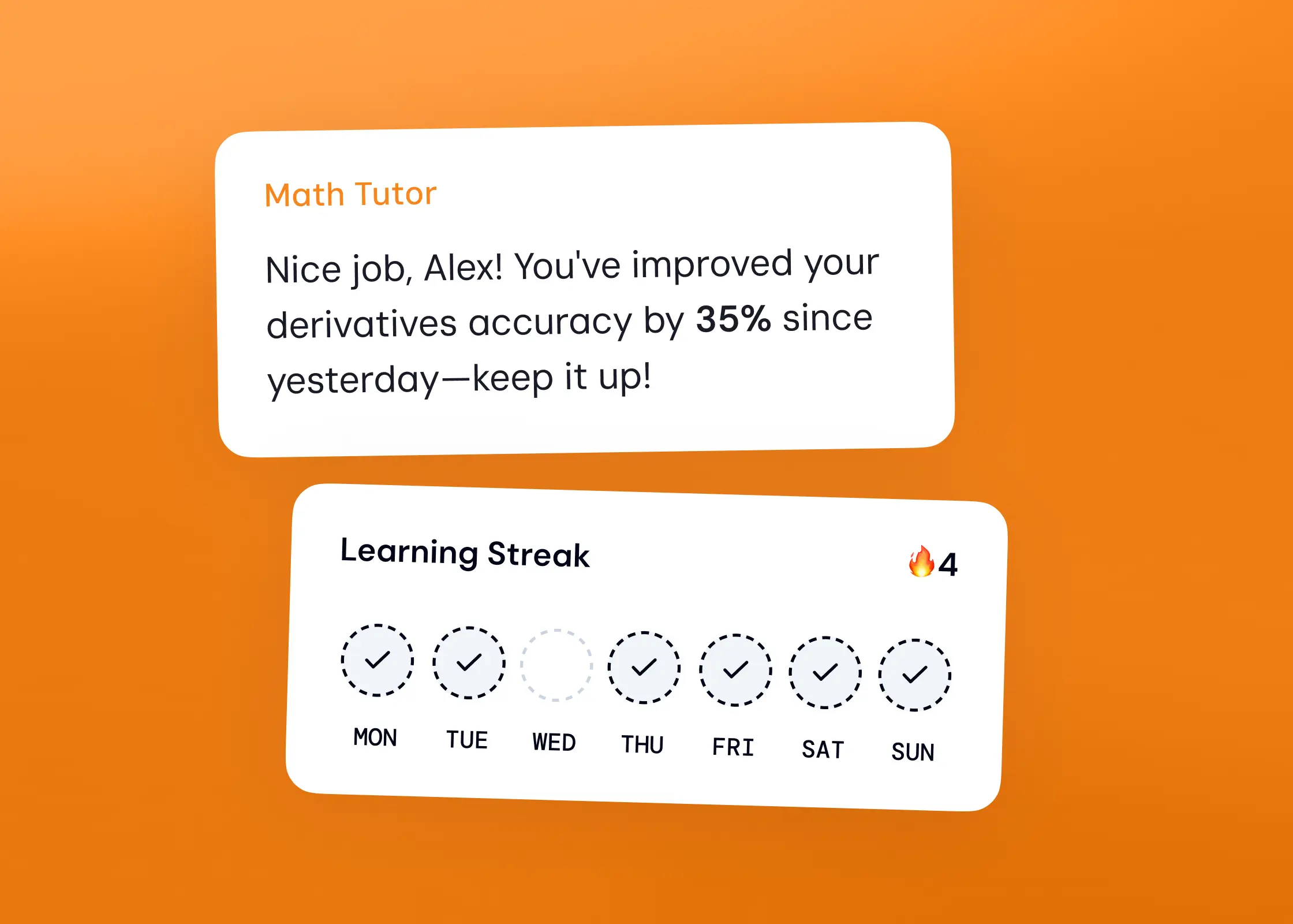 AI personalized learning interface showing adaptive content